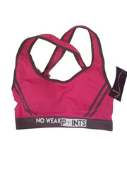 Rose Red Nylon and Spandex Sports Bra - No weak points