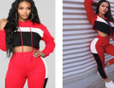 Red Crop hoody set - No weak points