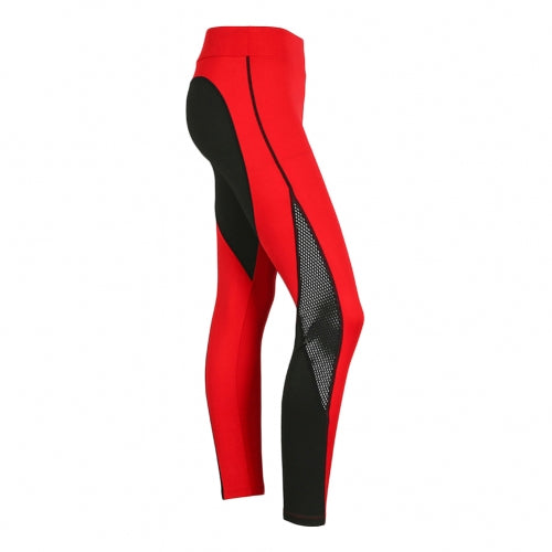 Sporty Red Black heart patchwork leggings - No weak points