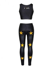 Black Star print leather tights - No weak points