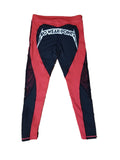 Sporty Red Black heart patchwork leggings - No weak points