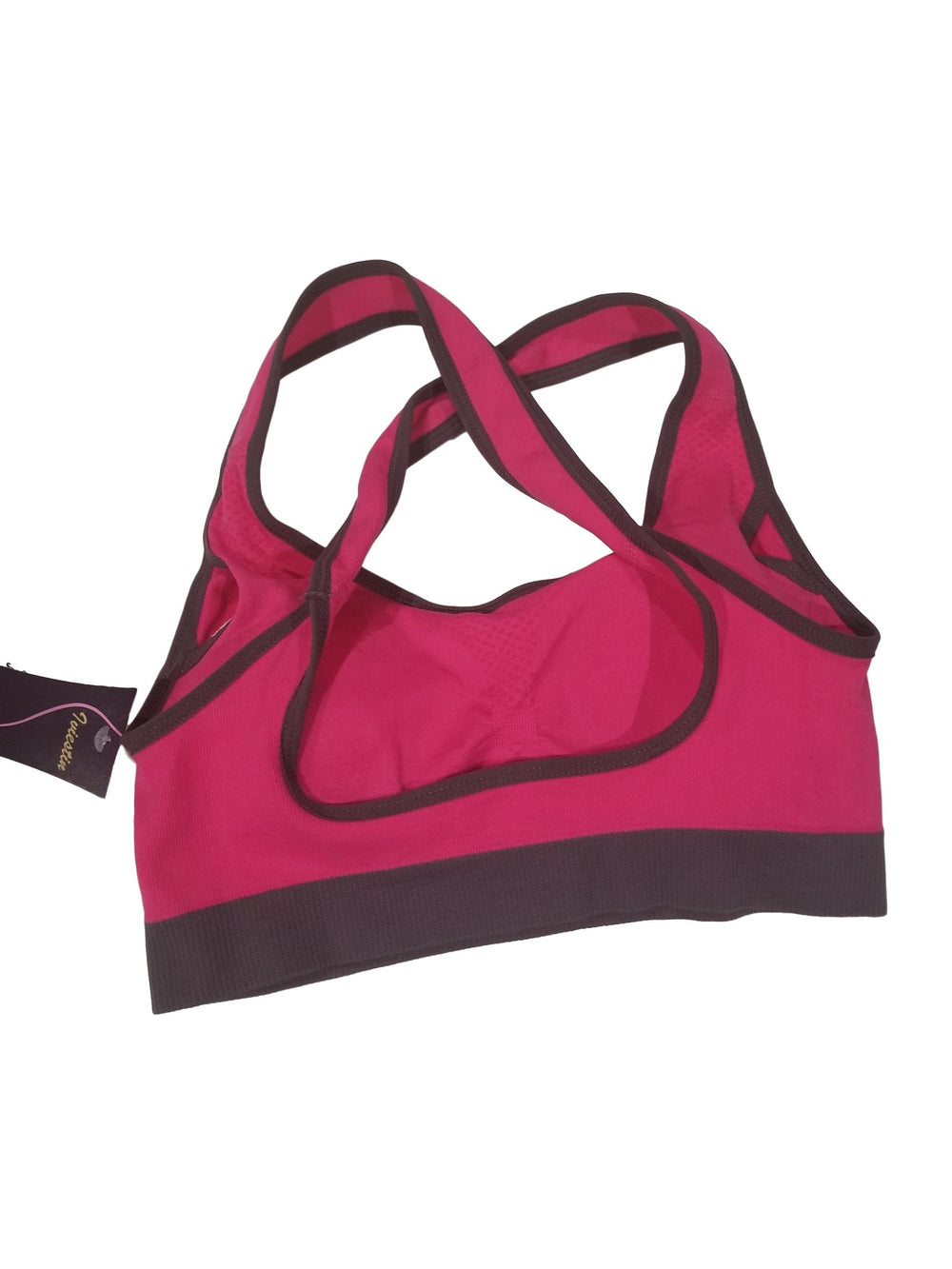 Rose Red Nylon and Spandex Sports Bra - No weak points