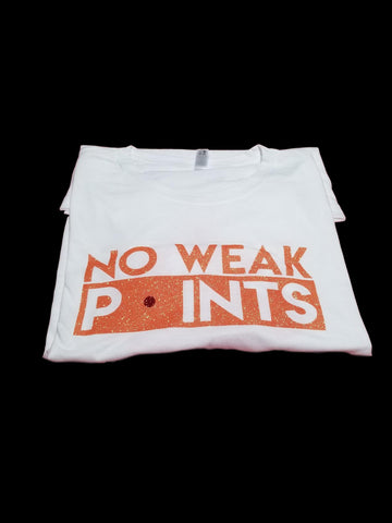 White Orange glittery logo tshirt - No weak points