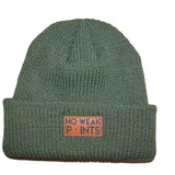 Cuffed watch cap with leather patch - No weak points