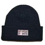 Cuffed watch cap with leather patch - No weak points