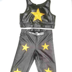 Black Star print leather tights - No weak points
