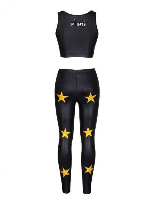 Black Star print leather tights - No weak points