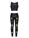 Black Star print leather tights - No weak points